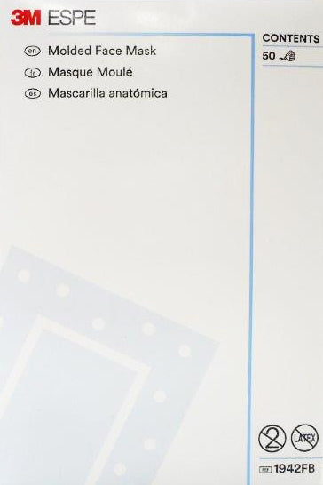 3M ESPE 1942FB Fluid Resistant Molded Cone Face Masks Blue 50/Bx 3M ESPE 1942FB Fluid Resistant Molded Cone Face Masks Blue 50/Bx